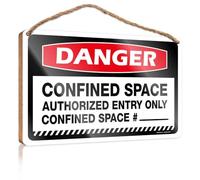 Southern Home Decor Wooden Sign Plaque/Wooden Board & Coffee Table Decor - Kitchen Decor For Counter | Occupied, Danger Confined Space Authorized Entry Only Confined Space