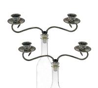 Southern Homewares 2 Candle Wine Bottle Topper Candelabra (Set of 2), Multicolor