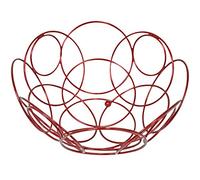 Southern Homewares SH-10205 Fruit Basket Round Decorative Bowl for Kitchen Counter Red Color 10 3/8-inch Diameter