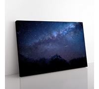 Southern Lights In New Zealand In Abstract Modern Art Canvas Wall Art Print Ready to Hang, Framed Picture for Living Room Bedroom Home Office Décor, 50x35 cm (20x14 Inch)