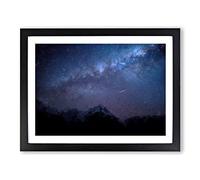 Southern Lights In New Zealand In Abstract Modern Art Framed Print | A4 Black Framed Wall Art | Ready to Hang | Abstract Fantasy Picture | Living Room Bedroom Lounge Office