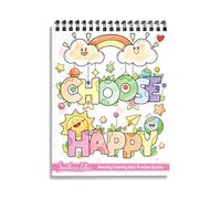 Southern Lotus Choose Happy Spiral Coloring Book - Positively Uplifting Quotes, Easy Bold Drawings, Relaxation & Motivation Nourisher Inspiring undefined Art Therapy for Woman