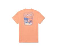 Southern Marsh Men’s SEAWASH Distant Shores T-Shirt - Short Sleeve Casual Graphic Tee, Peach, Medium