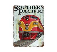 Southern Pacific Railroad Train Hanging Poster Retro Wall Art Prints Home Bar Wall Decor Metal Sign Poster 16x12in (40x30cm)