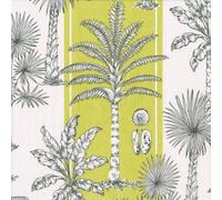 Southern Palms Green White Caspari Paper Table Napkins 33 cm Square 3 ply Lunch Napkins