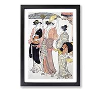 Southern Pleasure District by Torii Kiyonaga Framed Print | A2 Black Framed Wall Art | Ready to Hang | Modern Nature Picture | Living Room Bedroom Lounge Office