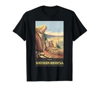 Southern Rhodesia/Zimbabwe Poster Value Graphic T-Shirt, Men, Black, L
