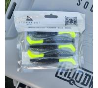 Southern Salt Co. Menace Shad 4″ Soft Plastic Paddle Tail Swimbait - Weedless Design - 6-Pack for Redfish, Trout, Flounder & Bass - Tail-Kicking Action (Dark Knight)