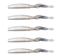 Southern Salt Hoodwink 4.75" Soft Plastic Fluke Lure - Weedless Design with Weighted Tail Ball - 5-Pack for Redfish, Trout, Flounder & Bass - Jig Head Ready (White Minnow of Death)