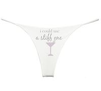 Southern Sisters Novelty I Could Use A Stiff One Thong G String Bride Bachelorette Underwear Gift, White, M