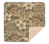 Southern Skull Pattern Soft Foam Baby Gym & Activity Mat for Floor Comfortable Activity Gym Mat for Babies Infants Toddlers, 50'' x 50''