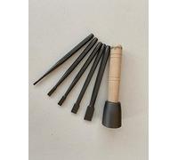 Southern Stone Tungsten Steel Tipped Stone Carving Chisel Set - Straight Edge, 4, 8, 10, 15, 20mm & 900g Dummy Hammer