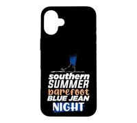 Southern Summer Barefoot Blue Jean Night Summer Case for iPhone 16 Plus