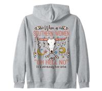 Southern Women Saying Oh Hell No Funny Country Humor Boho Zip Hoodie