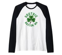Southie South Boston Massachusetts Irish Ireland Pride Raglan Baseball Tee