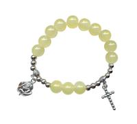 SOUTHJIELING Glass Beads Stretch Bracelets Jewelry Daily Use Cross Bracelets Hand Chain for Catholic Prayer Baptism