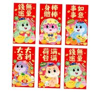SOUTHJIELING Traditional Silver Packs New 2025 Red Envelopes Snake Theme Chinese Spring Festival Hongbao 6 Pcs