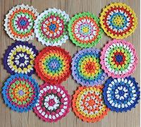 SouthMage 12 Assorted Crochet Round Granny Squares Rainbow Doilies Lot for DIY Crafts
