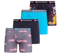 Southpole Boxer Briefs for Men Pack of 4 with 6" Inseam - Brushed Polyester Contour Pouch Athletic Moisture Wicking Underwear, Combo1, XXL