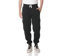 Southpole Men's Active Basic Jogger Fleece Pants Sweatpants, Black (Cargo), Large
