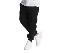 Southpole Men's Active Basic Jogger Fleece Pants Sweatpants, Black (Cargo), Large