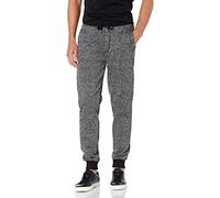 Southpole Men's Marled Fleece Sweatpants-Regular and Big & Tall Sizes Track Pants, Black Marbled, L