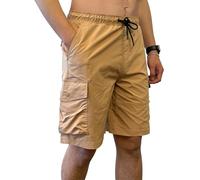 Southpole Men's Tech Woven Nylon Cargo Shorts, Quick Dry, Lightweight, Adjustable Waist, Sand, XL Short
