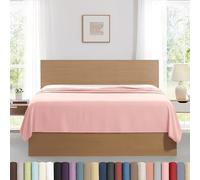 Southshore Fine Living, Inc. 2-Pack Full Size Flat Sheets Only, Premium Pink Bedsheets, 80" x 94" Full Size Top Sheet Stays Tucked on Deep Mattresses, Flat Sheet Set of 2, Pastel Pink
