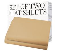 Southshore Fine Living, Inc. 2-Pack King Flat Sheet Only, Premium Oversized Bed Sheets, King Size Top Sheet 112" x 102" Stays Tucked on Deep Mattresses, Set of 2 Flat Sheets, Gold