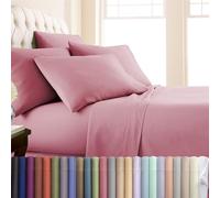 Southshore Fine Living, Inc. 6-Piece 16 Inch Deep Pocket King Sheets Set, Wrinkle Free Soft Microfiber Bedsheets, Rose Pink Fitted Sheet, Easy Care Fade Resistant Luxury Sheets King Size - Rose