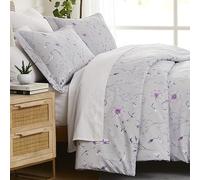 Southshore Fine Living, Inc. Floral Duvet Cover King/California King, Hotel Quality King Size Bedding Set, Easy Care - 1 King/Cal King Duvet Cover, 2 Pillow Shams - Secret Meadow Grey