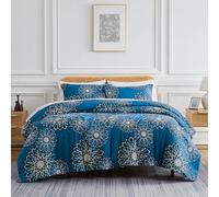 Southshore Fine Living, Inc. Oversized Boho Comforter Twin Bedding Sets, Down Alternative Bedspread, Paisley Floral Comforter, Twin XL Bedding with Matching Pillow Sham, Midnight Floral Blue