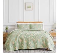 Southshore Fine Living, Inc. Oversized Quilt Bedding Set, 2-Piece Twin XL Coverlet with Matching Sham, Jacobean Willow Floral Coverlet, All Season Quilt Bedspread, Lightweight Twin Quilts, Green
