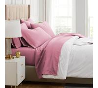 Southshore Fine Living, Inc. Premium Collection, 6-Piece King Bedding Sheets, Fitted and Flat Sheet Set, 16-Inch Deep Pocket King Fitted Sheet and Pillowcase Set, Pink Pillow Cases, Pink Sheets, Rose