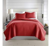 Southshore Fine Living, Inc. Red Quilt King Size Set with 2 Pillow Shams, Soft Microfiber Bedspread, Stain & Pet Hair Resistant Bedding, Cal/King Quilt Set with 2 Pillow Shams, Chili Pepper Red