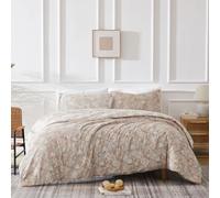 Southshore Fine Living, Inc. Reversible Boho Paisley Duvet Cover Set, Twin/XL - Premium Microfiber Bedding, Easy Care - Includes 1 Twin Duvet Cover and 1 Sham, Machine Washable, Paisley Taupe
