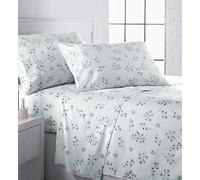 Southshore Fine Living, Inc. Sweet Florals Collection, 3-Piece Twin XL Sheets Set, 14-Inch Deep Pocket Twin XL Fitted Sheet and Flat Sheet Set, Blue Sheets, Blue Pillow Case Standard, Floral Bedding