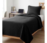Southshore Fine Living, Inc. Twin XL Quilt Bedding Set, Dorm Room Bedding Essentials, Stain Resistant, Machine Washable Bedspread, XL Twin Black Quilt Bedspread Set with Pillow Sham, Black Quilts