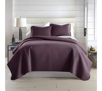 Southshore Fine Living, Inc. Twin XL Quilt Set, Dorm Bedding Essentials, Stain Resistant, Machine Washable Purple Bed Spread, Twin XL Quilt Bedspread Set with Matching Pillow Sham, Purple Quilts