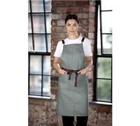 Southside Linen Blend Bib Apron Forest Green