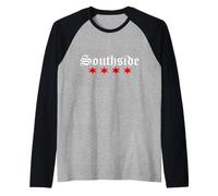 Southside with Chicago flag stars Southside pride Raglan Baseball Tee