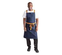 Whites Chefs Clothing B984 Southside X-Cross Back Apron With Tan Tie, Denim Blue, 700mm Width, 1000mm Length