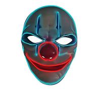 SOUTHSKY Clown Mask Cool LED Masks Thicker White Full Face Blue,Red Nose Neon EL Wire Light Up For Halloween Festival Costume Cosplay Party