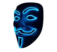 SOUTHSKY LED Mask, 3 Light Modes, Unisex-Adults, For Vendetta Theme, MASK, Pvc, Holidays, Powered by 2 AA Batteries
