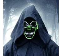 SOUTHSKY LED Mask Full Skull Mask EL Wire Light Up For Halloween Costume Cosplay Party