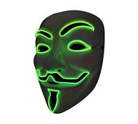 SOUTHSKY® LED Mask V Vendetta Mask Neon EL Wire Light Up For Halloween Costume Cosplay Party (V-GREEN)