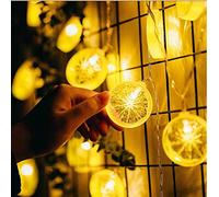 SOUTHSKY Lemon Slice Lights,10ft Long,Battery Power,Flexible Rope String Fairy LED, Warm Yellow for Christmas Birthday Wedding Holiday Party Home Decoration,3m 20 LED