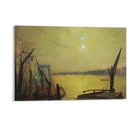 Southwark Bridge from Blackfriars by Night By John_Atkinson_Grimshaw Wall Art Prints Poster Artworks Canvas Poster Wall Art Prints Home Modern Decor 12x18inch(30x45cm)