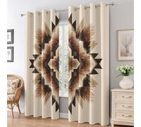 Southwest Blackout Curtains for Living Room Bedroom, Navajo Native American Tribal Aztec Eyelet Thermal Window Treatments 72 Drop - 2 Panels 66 x 72 Inch, Home Decor pw&82