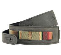 Southwest Inspired Full Grain Leather Guitar Strap - For Electric, Acoustic, and Bass Guitars - El Camino by Anthology Gear (3" Width, Aged Steel with Saddle Fabric)